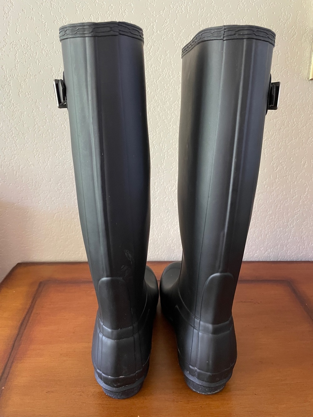 Hunter Original Tall Rain Boots Sz 7 Black Matte WFT1000RMA - Picture 9 of 14